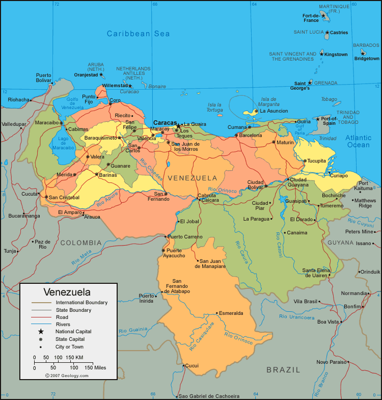 Venezuela politisch Map